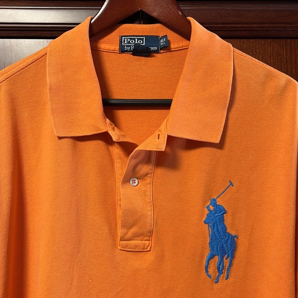 Polo Ralph Lauren Orange/Royal Blue Polo Rider & 🐎 logo size 2XLT tall Edition! - Picture 2 of 8